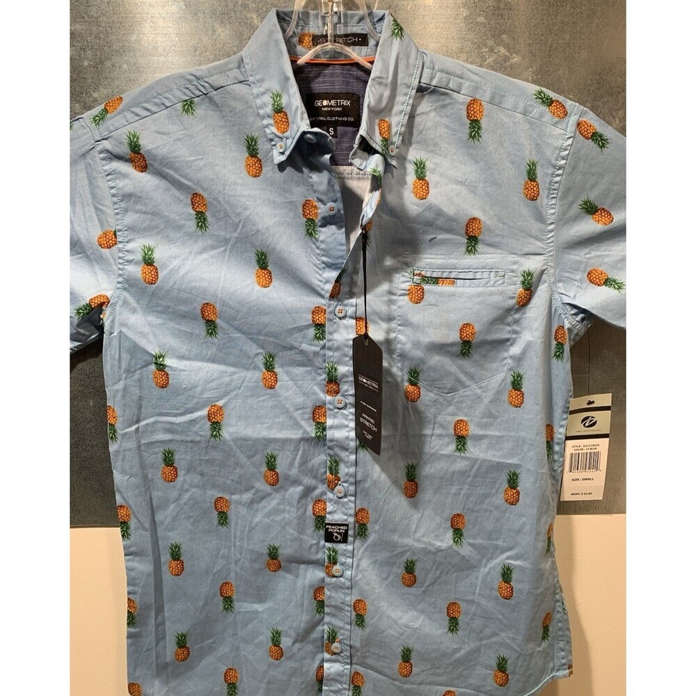 Drill Clothing Geometrix Peached Poplin Stretch S Pineapples NEW $52. Retail - Picture 12 of 16